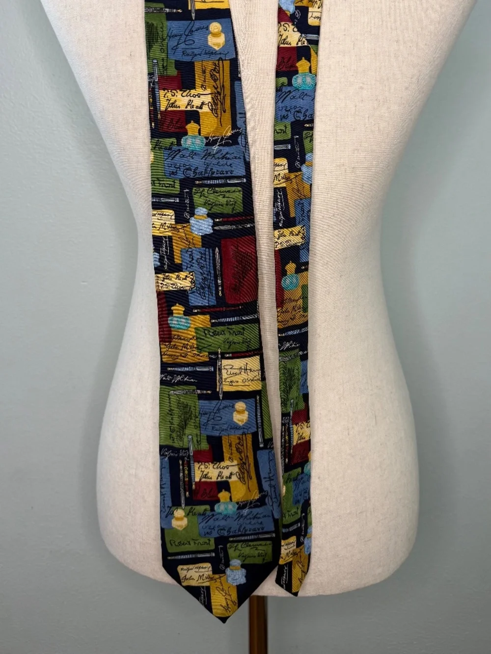 Alynn Silk Tie Famous Authors Fountain Pen Academia Ivy Blokecore Indie Eclectic